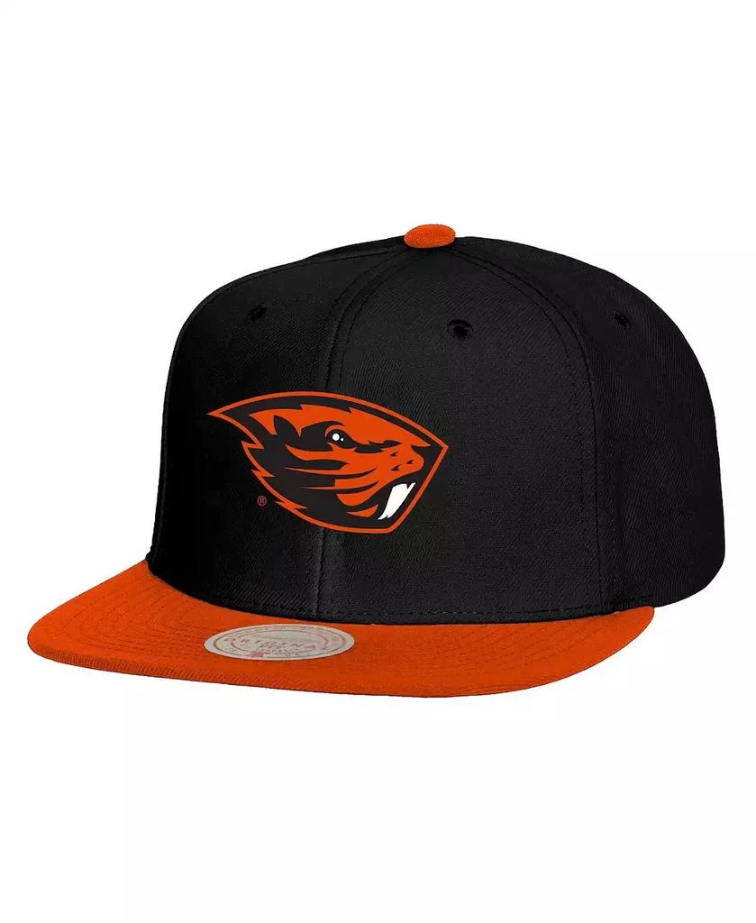 Mitchell & Ness Men's Black/Orange Oregon State Beavers 2-Tone 2.0 Snapback Hat 1