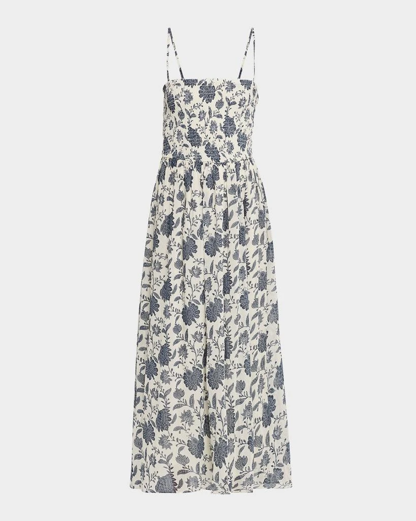 knee length dresses for ladies HALLIE MIDI DRESS CLARA STARRY FLORAL CREAM