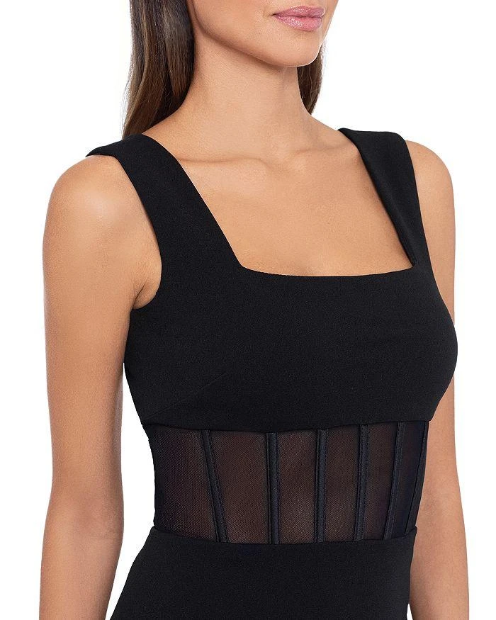 AQUA Bustier Mesh Panel Sheath Dress - Exclusive 2