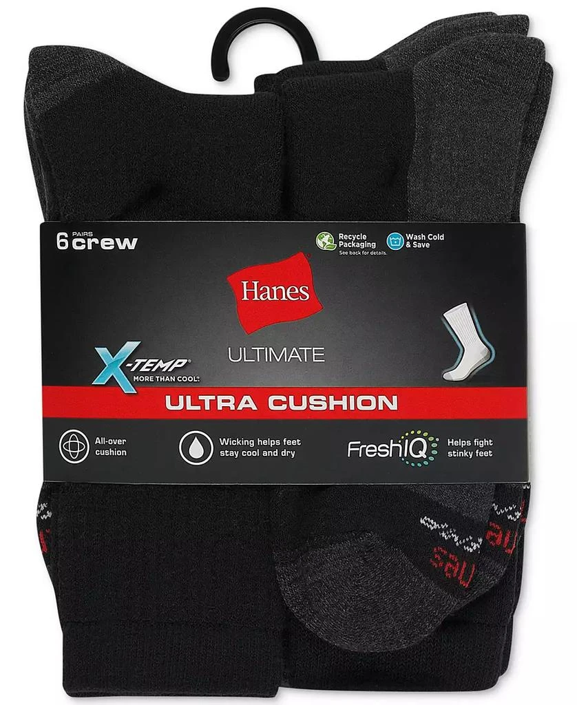 Hanes Men's 6-Pk. Ultimate Xtemp Ultra Cushion Crew Socks 3