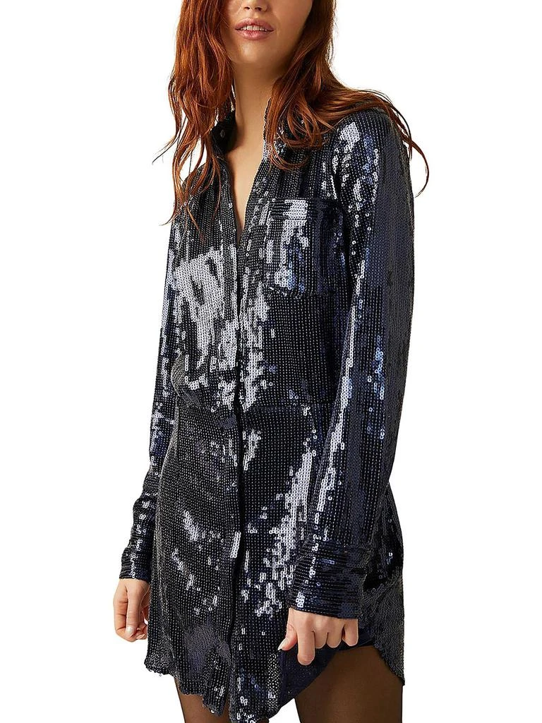 Free People Sophie Womens Collar Mini Shirtdress 1