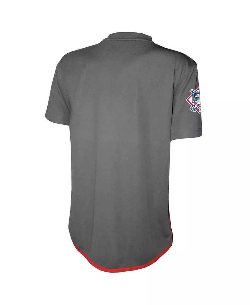 Stitches Men
s Charcoal Atlanta Braves Team V-Neck Jersey 2