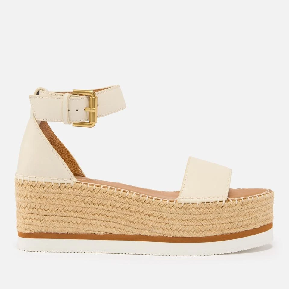 See by Chloé SEE BY CHLOÉ WOMEN'S GLYN LEATHER FLATFORM ESPADRILLE SANDALS 1