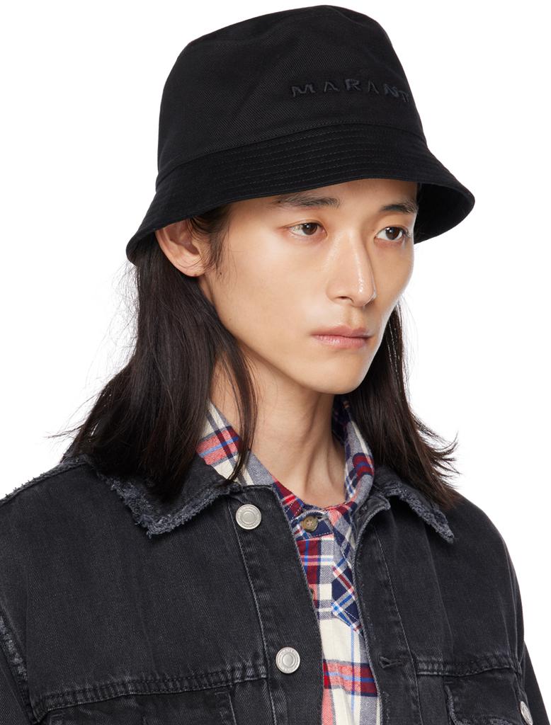Isabel Marant Black Haley Logo Bucket Hat - Hats - BeyondStyle