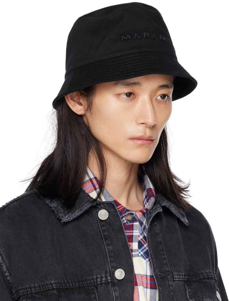 Isabel Marant Black Haley Logo Bucket Hat 2