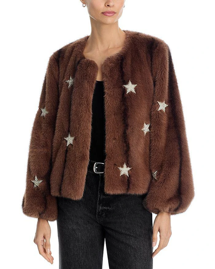 Cinq à Sept Benson Mixed Star Faux Fur Jacket