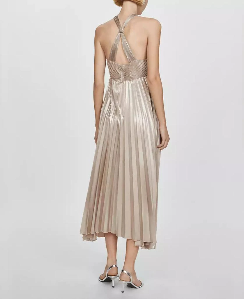 Mango Women's Pleated Halter Neck Dress 2