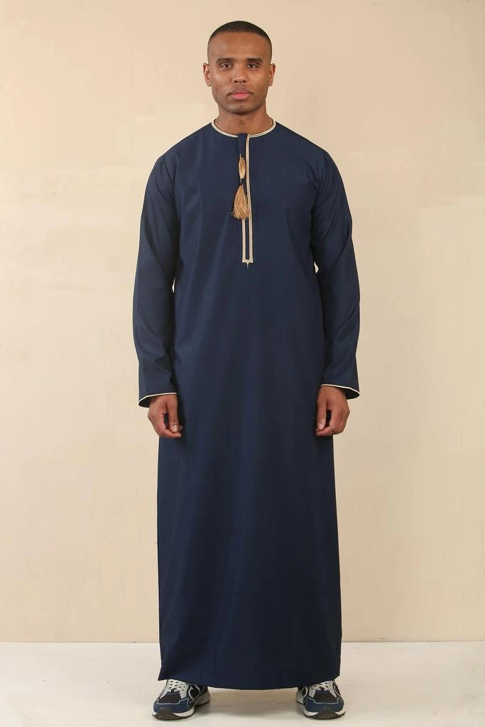 Arabic Thobes Men
s Omani Eid Blue Thobe  Saudi Emirati Jubba Robe