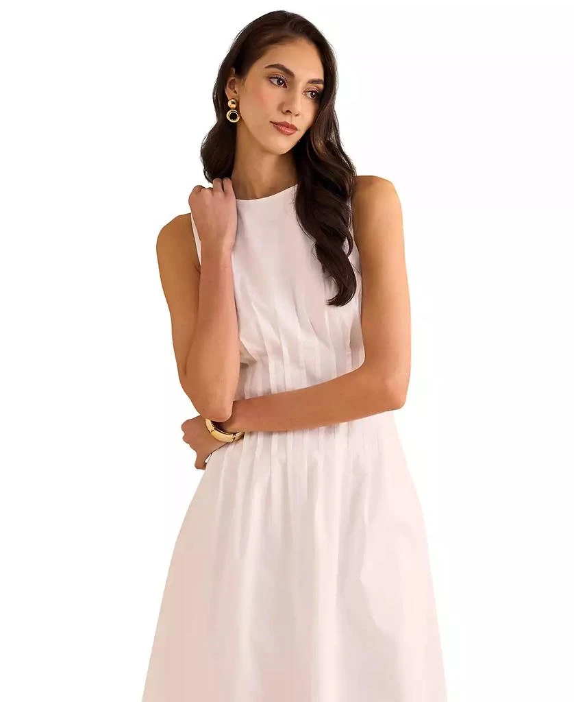 1. State Women's Sleeveless Pintuck Cotton Midi Dress 4