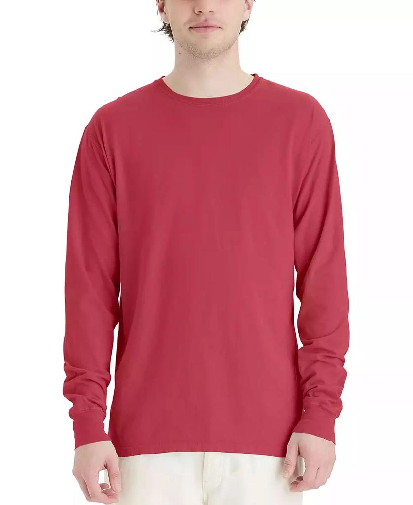 Hanes Unisex Garment Dyed Long Sleeve Cotton T-Shirt 16