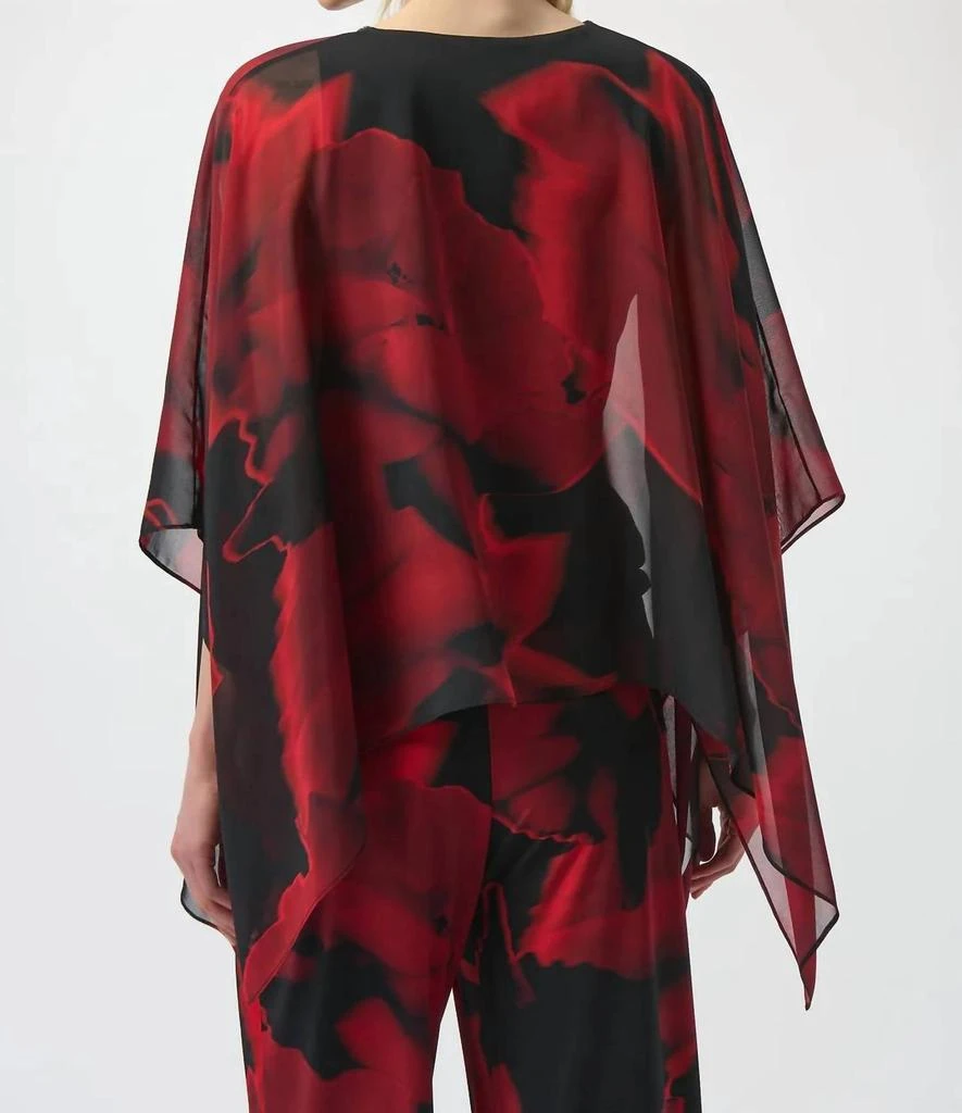 JOSEPH RIBKOFF Joseph Ribkoff - Abstract Print V-neck Poncho Top 2