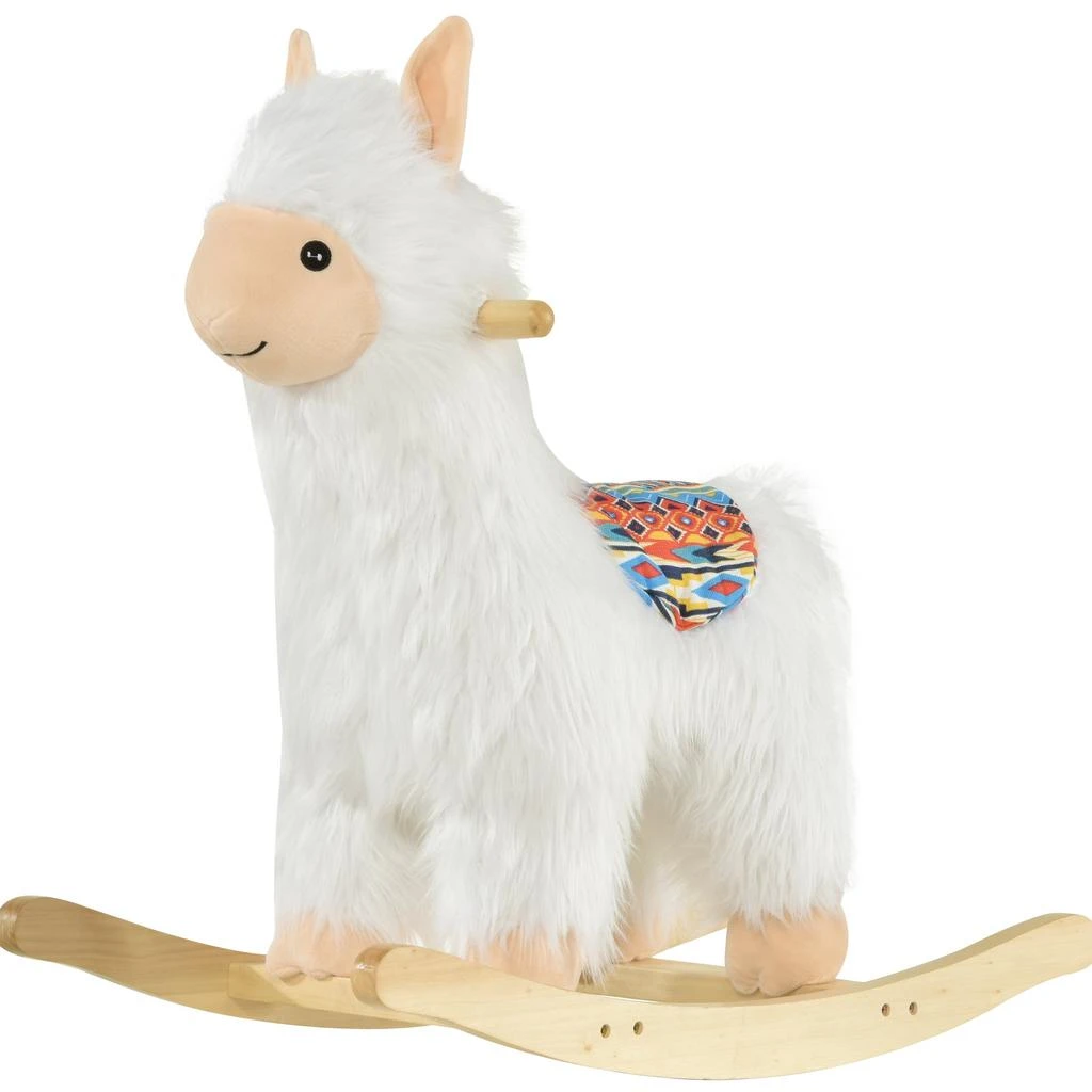 BreeBe Plush Llama Rocking Horse Ride-On Toy - 3+