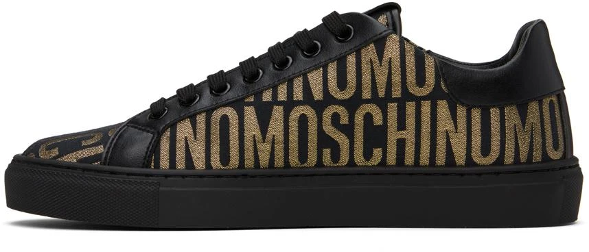 Moschino Black & Gold Allover Logo Sneakers 3