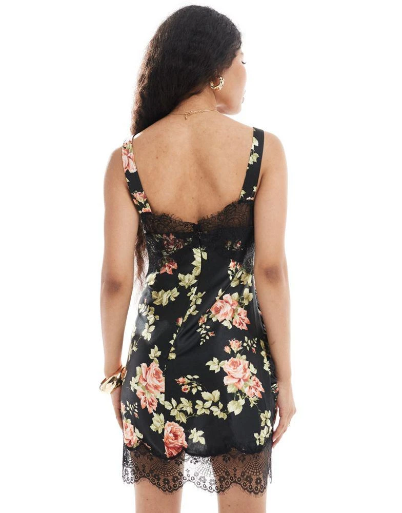 ASOS DESIGN Petite satin corset detail mini dress with lace applique in black  floral  On Sale Now with Up to 60% Off | Discover Exclusive Deals &  Savings at BeyondStyle