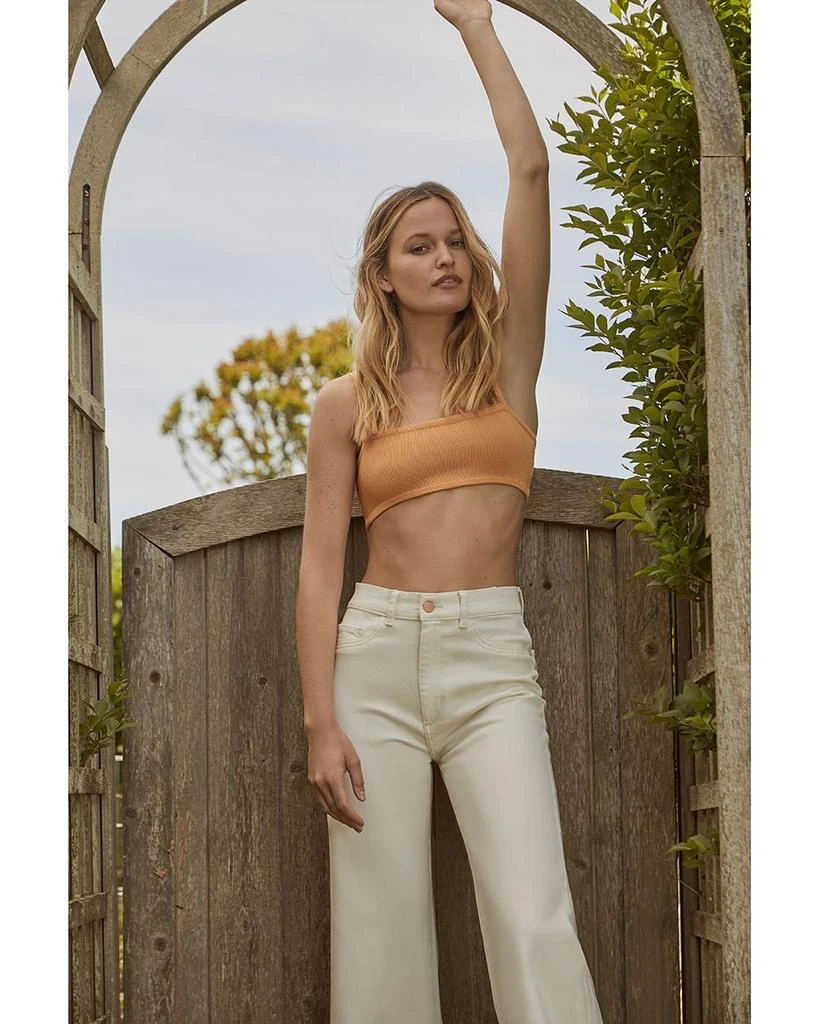 DL1961 Hepburn High Rise Wide Leg Jeans in Eggshell 9