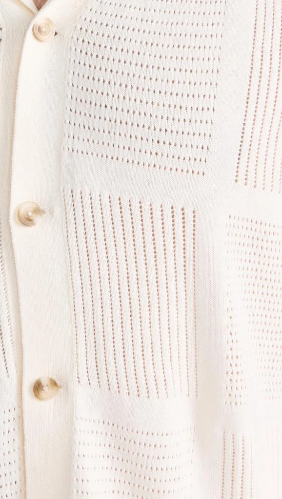 Vince Patchwork Pointelle Button Down Sweater 5