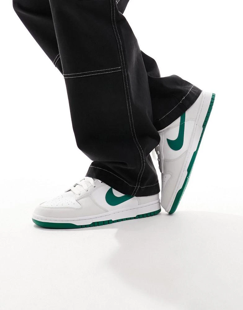 Nike Nike Dunk Low Retro trainers in off white and green
