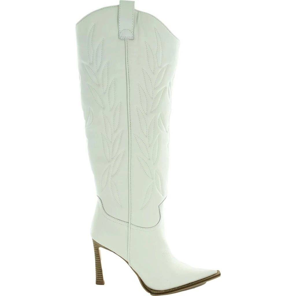 Steve Madden KINZEE Womens Open Stitch Leather Cowboy, Western Boots 2