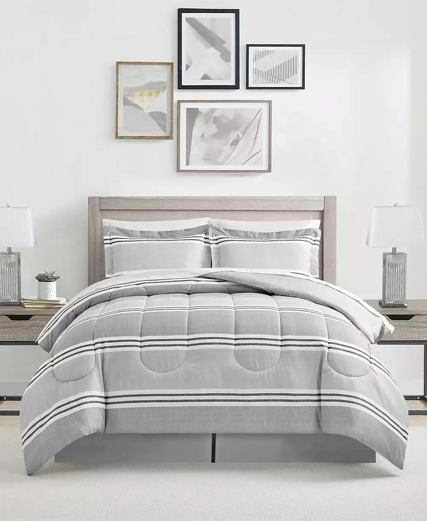 Sunham Aiden Striped 8-Pc. Comforter Sets, Exclusively at Macy's 1