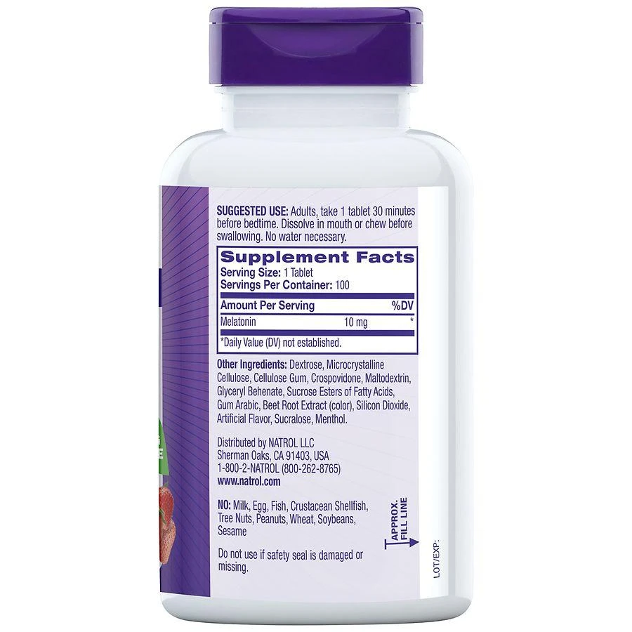 Natrol Fast-Dissolve 10 mg Melatonin Tablets Strawberry 4