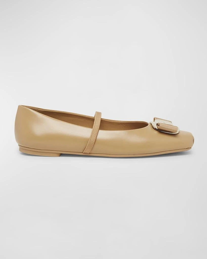 Salvatore Ferragamo Zina Leather Bow Ballerina Flats 1