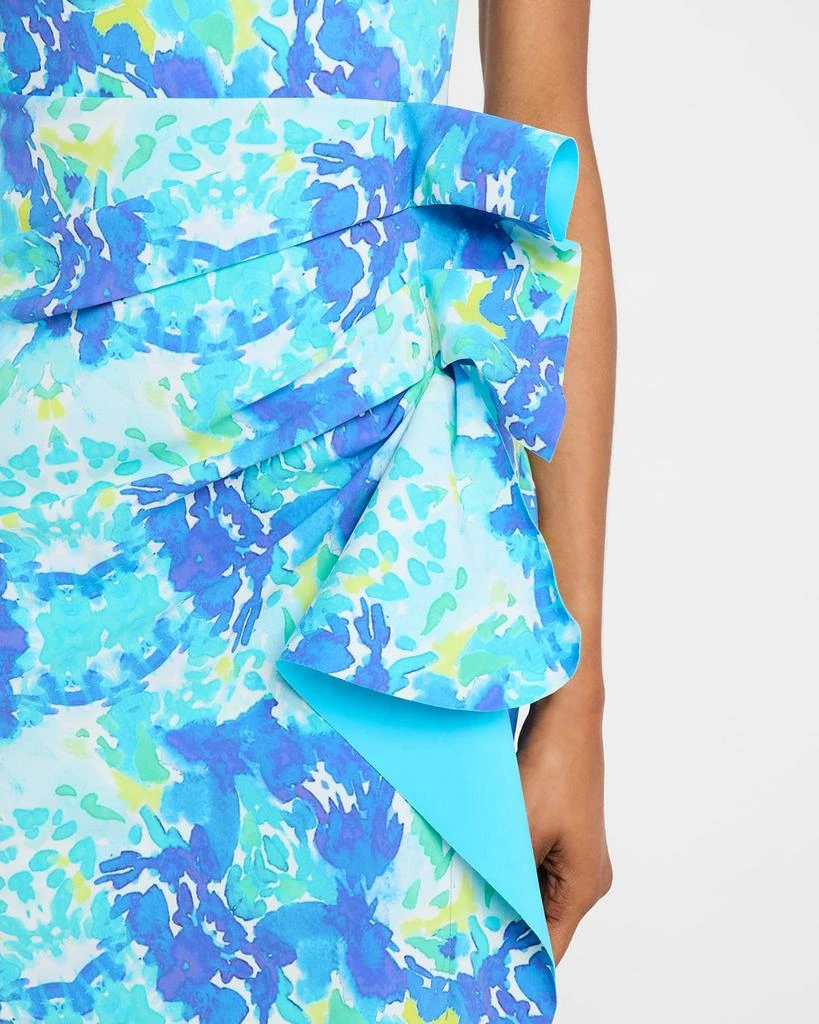 Chiara Boni Amenadiel Floral Print Side-Drape Halter Dress 6