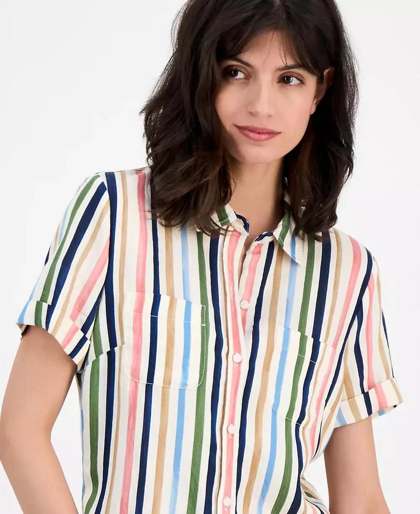Nautica Jeans Women's Striped Short-Sleeve Camp Shirt 3
