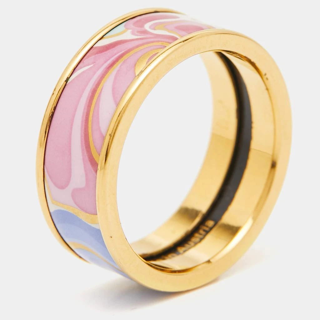 Frey Wille Frey Wille Multi Color Fire Enamel Gold Tone Band Ring Size 55 1