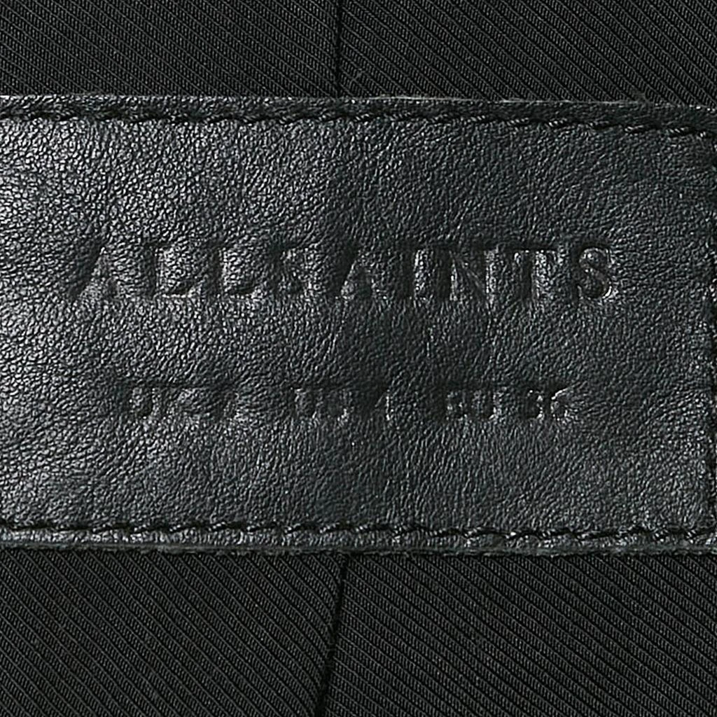 ALL SAINTS All Saints Black Leather Zip-Up Tassel Detail Balfern Biker Jacket S 5