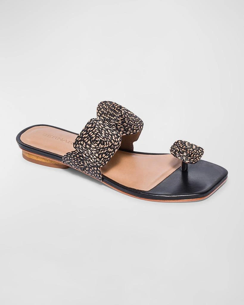 Bernardo Raffia Thong Flat Slide Sandals 2