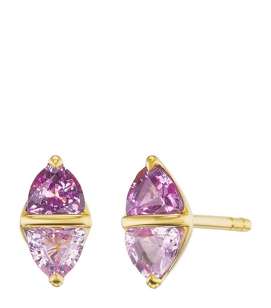 Emily P. Wheeler Yellow Gold and Sapphire Diamond Stud Earrings