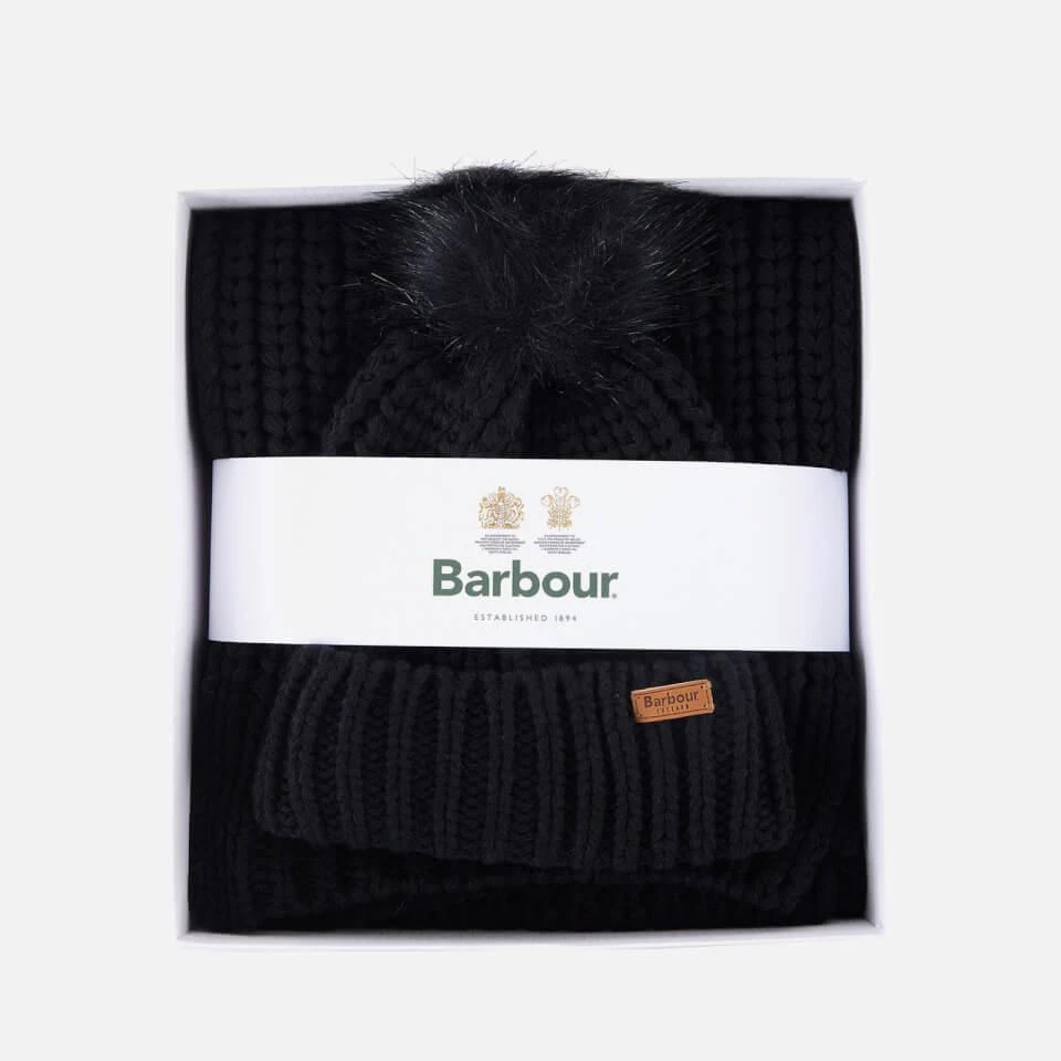 Barbour Barbour Women's Saltburn Beanie And Scarf Set - Black 1