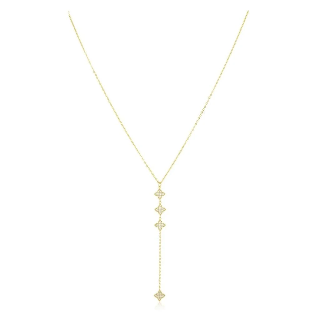 SAHIRA Women
s Amanda Cubic Zirconia Lariat Necklace In Gold
