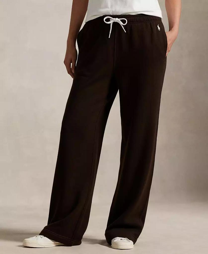 Ralph Lauren Women's Drawstring Fleece Wide-Leg Sweatpant