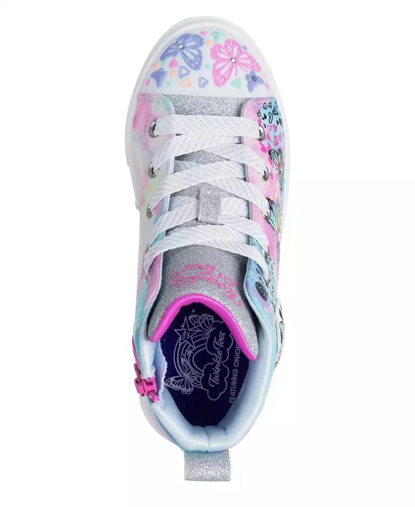 SKECHERS Little Girls Twinkle Toes: Twinkle Sparks - Butterfly High Top Light-Up Casual Sneakers from Finish Line 5