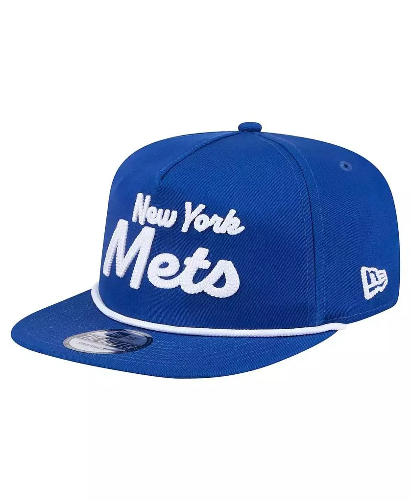 New Era Men's Royal New York Mets Team Text Golfer Snapback Hat 3