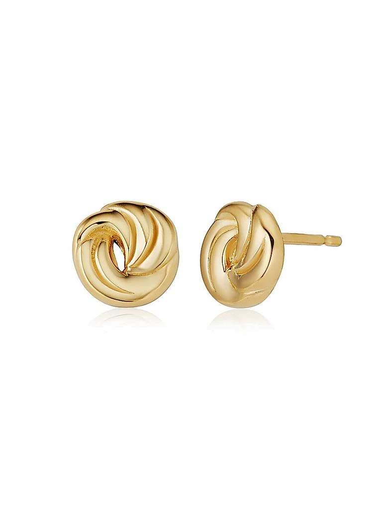 Oradina 14K Yellow Gold Infinite Love Studs 5
