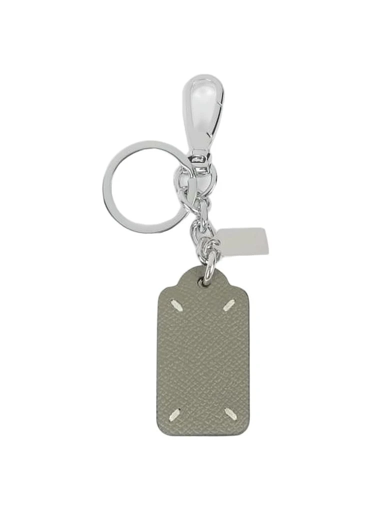MAISON MARGIELA Rectangular Calf Leather Keyring with Silver-tone Clasp 2