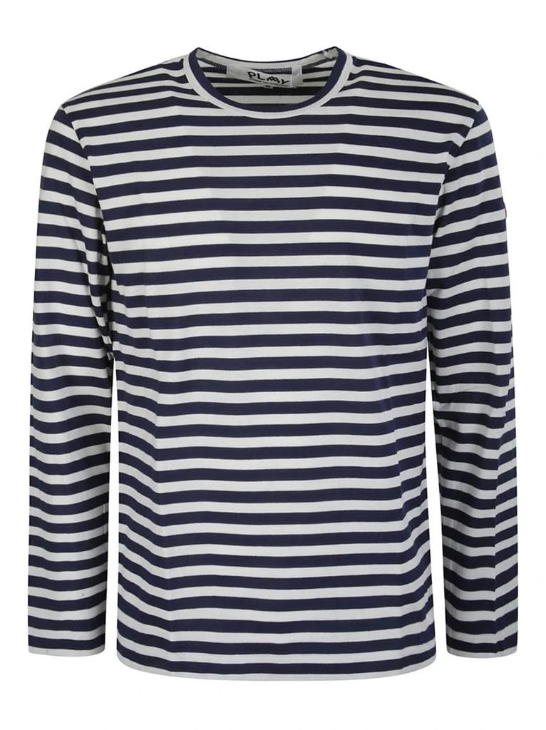 Comme des Garcons Navy/White Striped Long-Sleeved T-Shirt