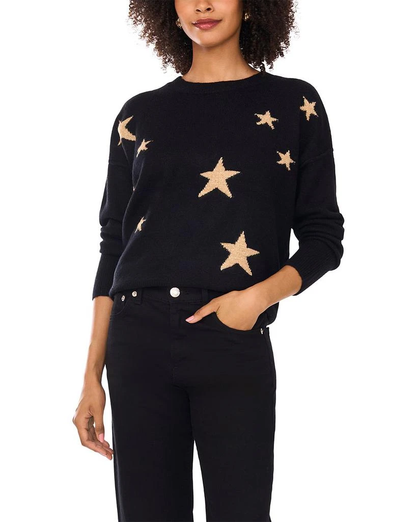 Vince Camuto Metallic Star Crewneck Sweater 1