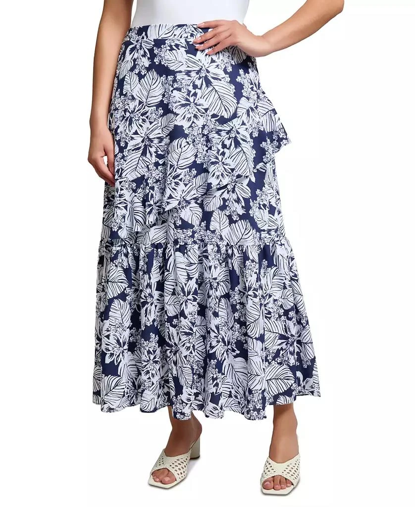 JONES NEW YORK Women's Floral Ruffle-Trim Maxi Skirt 1