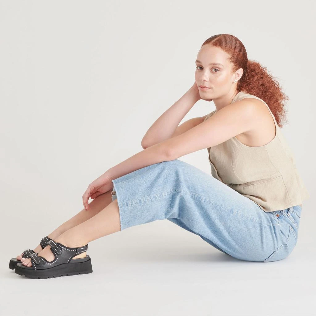 Dolce Vita Dubai Sandals Midnight Crinkle Patent 2