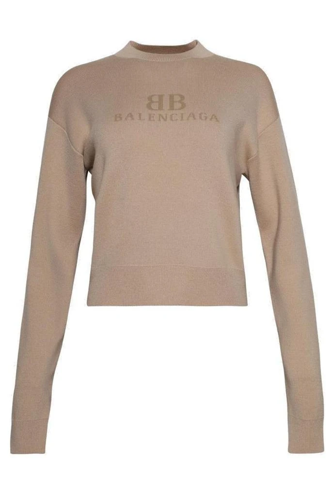 Balenciaga Balenciaga BB Logo Cropped Knitted Jumper 1