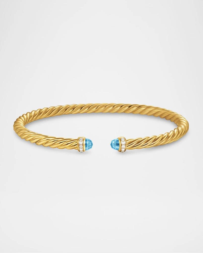 David Yurman Modern Cablespira Bracelet in 18K Gold with Gemstones and Diamonds, 4mm 6