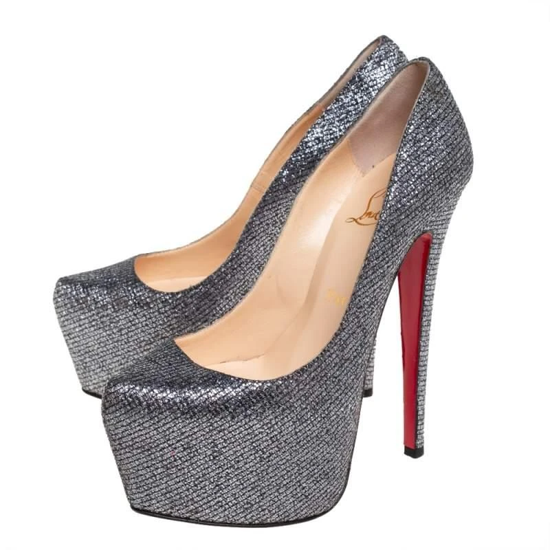 Christian Louboutin Christian Louboutin Silver Glitter Daffodile Pumps Size 36.5 4