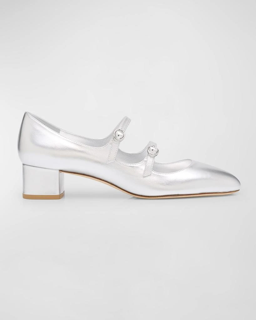 Stuart Weitzman Benni Metallic Mary Jane Pumps 1
