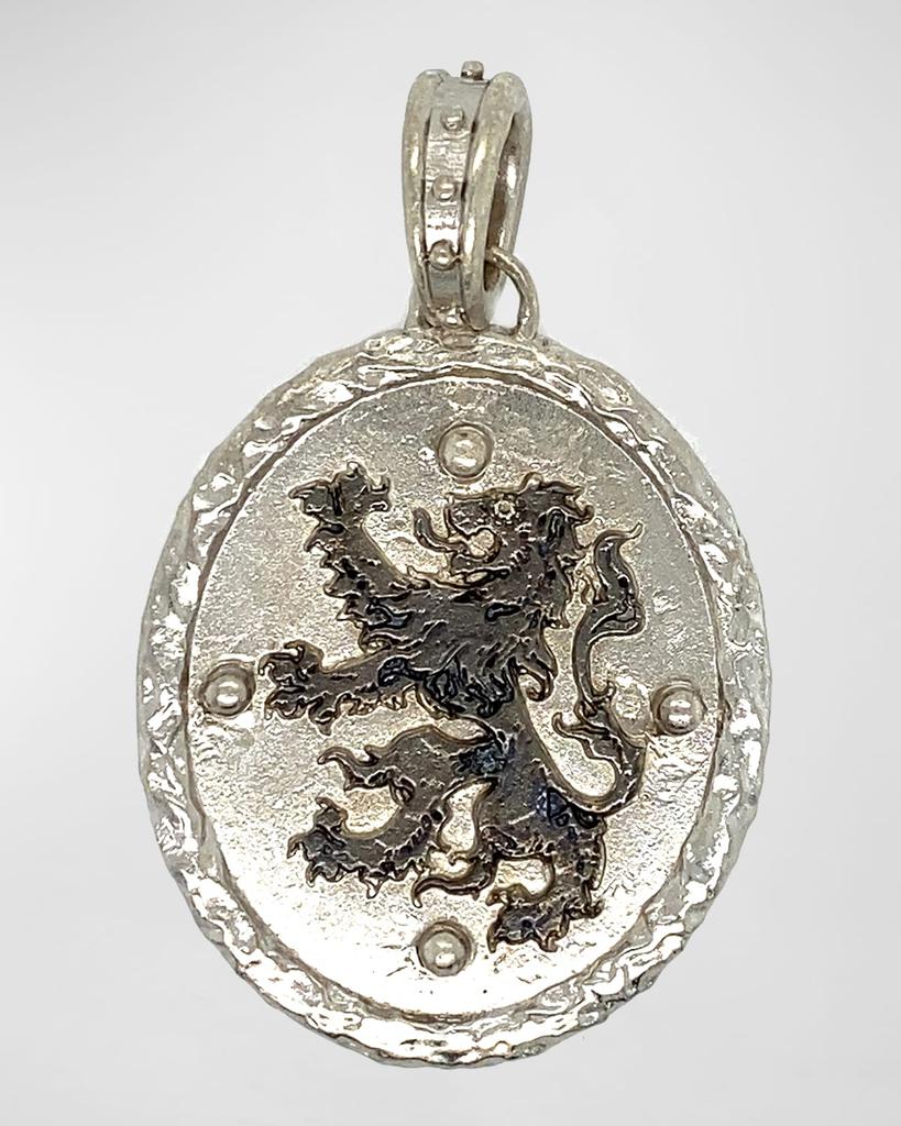 Armenta Men's Romero Lion Medallion Pendant w/ Champagne Diamonds