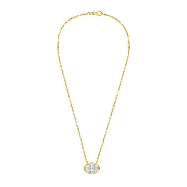 Diana M Jewels 14kt yellow gold lab grown east west oval bezel pendant weighing 7.00 ct 2