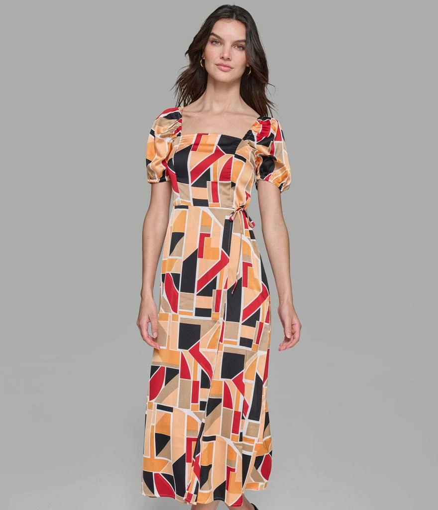 Karl Lagerfeld Paris PUFF SLEEVE WRAP MIDI DRESS 3