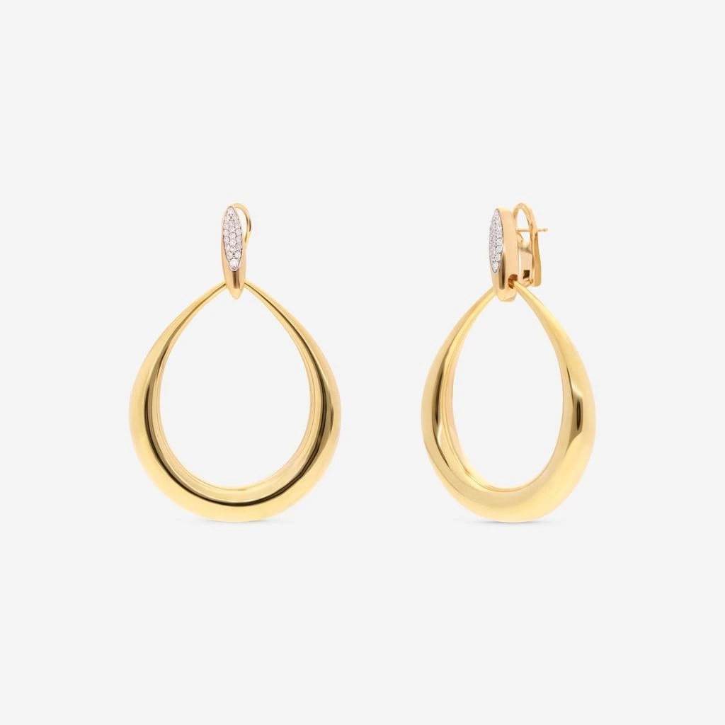 Roberto Coin Roberto Coin Oro Classic 18K Yellow 
White Gold and Diamond Drop Earrings 7772023AJERX 2